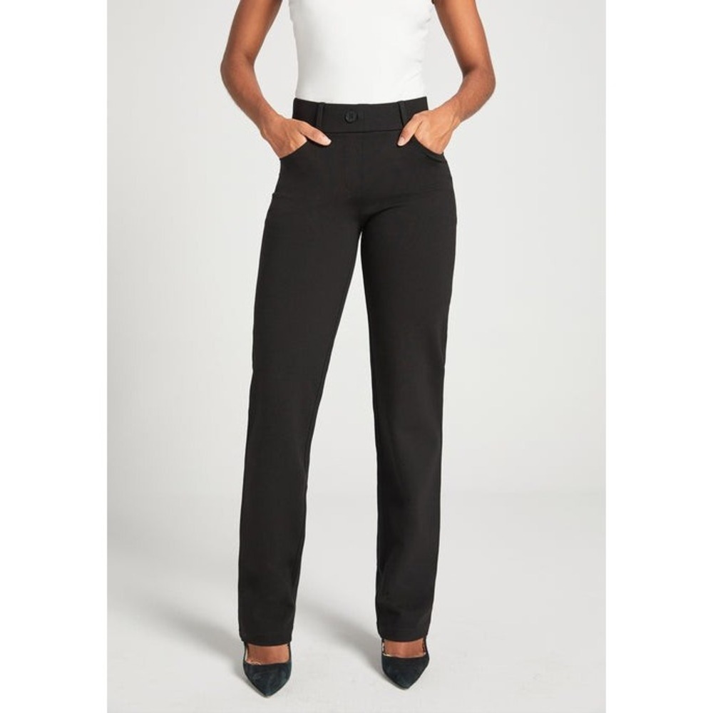 Betabrand Pants Womens Small 7-Pocket Dress Pant Yoga Pant Straight Leg Black